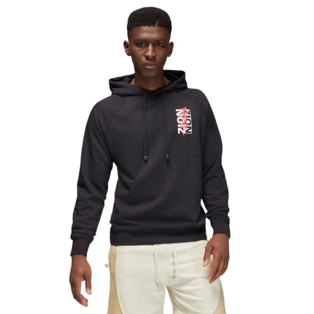 Jordan Zion Black Hoodie Jumpman Logo Graphic Pullover Streetwear Medium 10-12